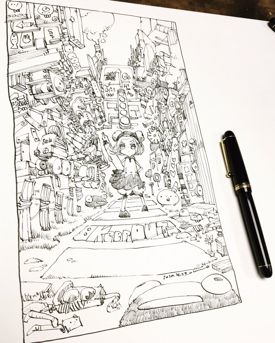 ねるで 世界ペンギンの日 ペン画を流してペン画民を増やそう 松村上久郎 9月中はｱｯ の漫画