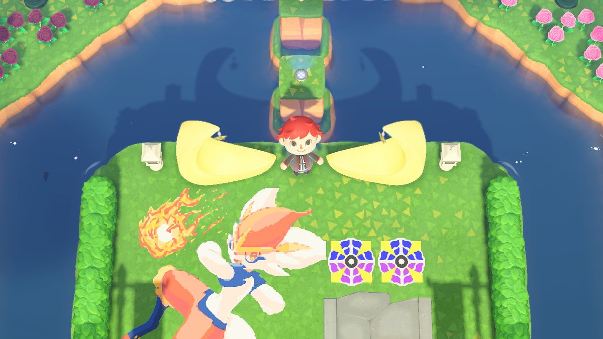 Go ジオ どうぶつの森 Animalcrossing Acnh Nintendoswitch ポケモン あつ森 マイデザイン マイデザインでエースバーン作ってみた かわええのぉ