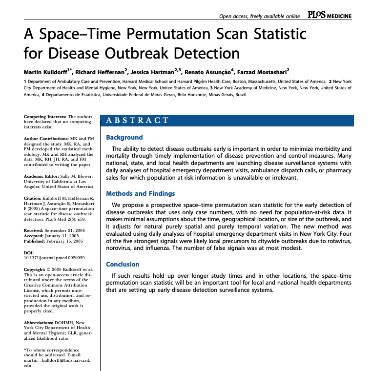 11/ We also knew that we needed real statistical rigor on evaluating whether apparent clusters could be due to chance aloneI called an old friend, Martin Kulldorff who's the smartest statistician I know for spatial and temporal cluster detection methods http://www.drugepi.org/faculty-staff-trainees/faculty/4239-2/