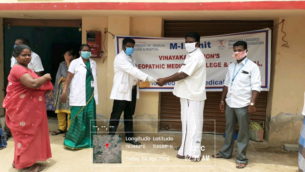Arsenicum album 30, ( 3 Dose for three days) to the chinna seeragapadi village people as an immunity booster for the Covid- 19 on 24.04.2020