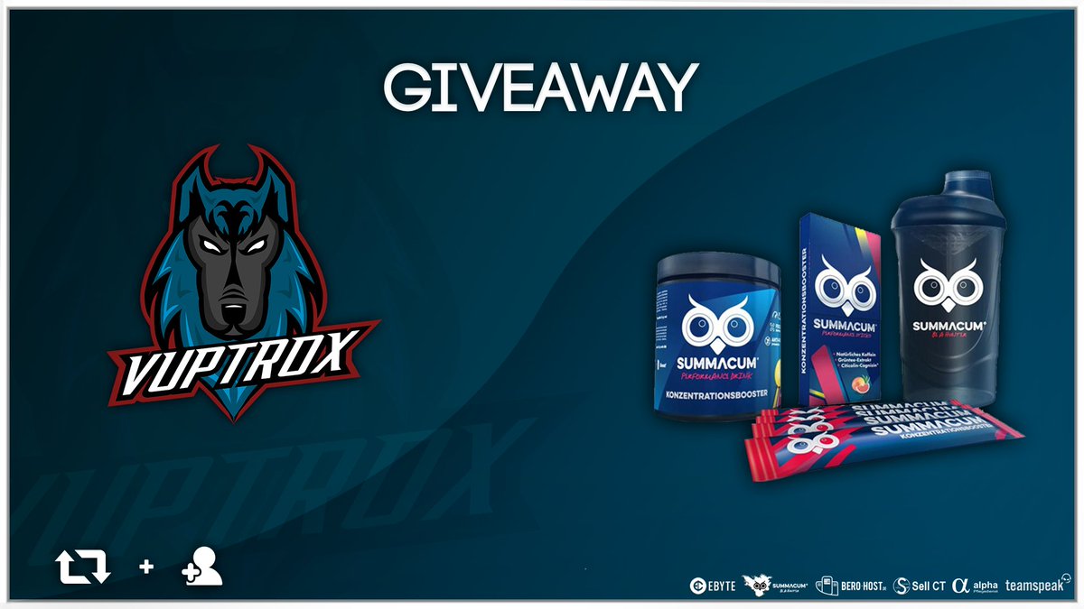 vuptrox's tweet photo. [#Giveaway @vuptrox]

GIVEAWAY: 1x Summacum Starter Pack! 🏆

Mit unserem Sponsor @summacum_works veranstalten wir heute für euch ein Giveaway.

Teilnahme:
- @vuptrox folgen
- @summacum_works folgen
- retweeten
- 2 Freunde markieren

Auslosung: 03.05.2020
#VPXWIN #beahunter https://t.co/C5Ukh2w0QG