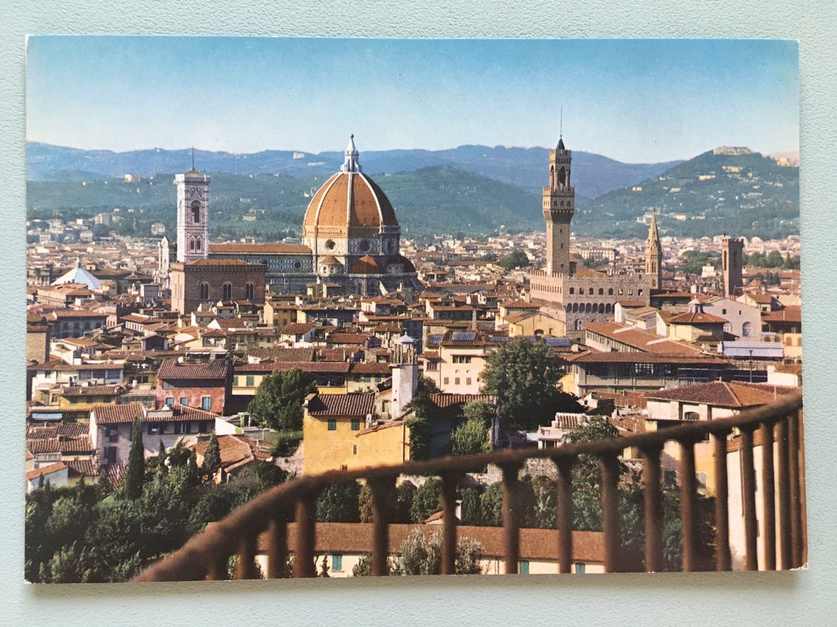 We drove in 1983 with 2 little kids in a Renault 4 to Italy, camping, visiting Florence, Siena, San Gimignano, Assisi, Perugia, Arezzo, Urbino and Ravenna. Photographs of that trip are color slides which were then in fashion. And lots of postcards.  #MuseumsUnlocked  @profdanhicks