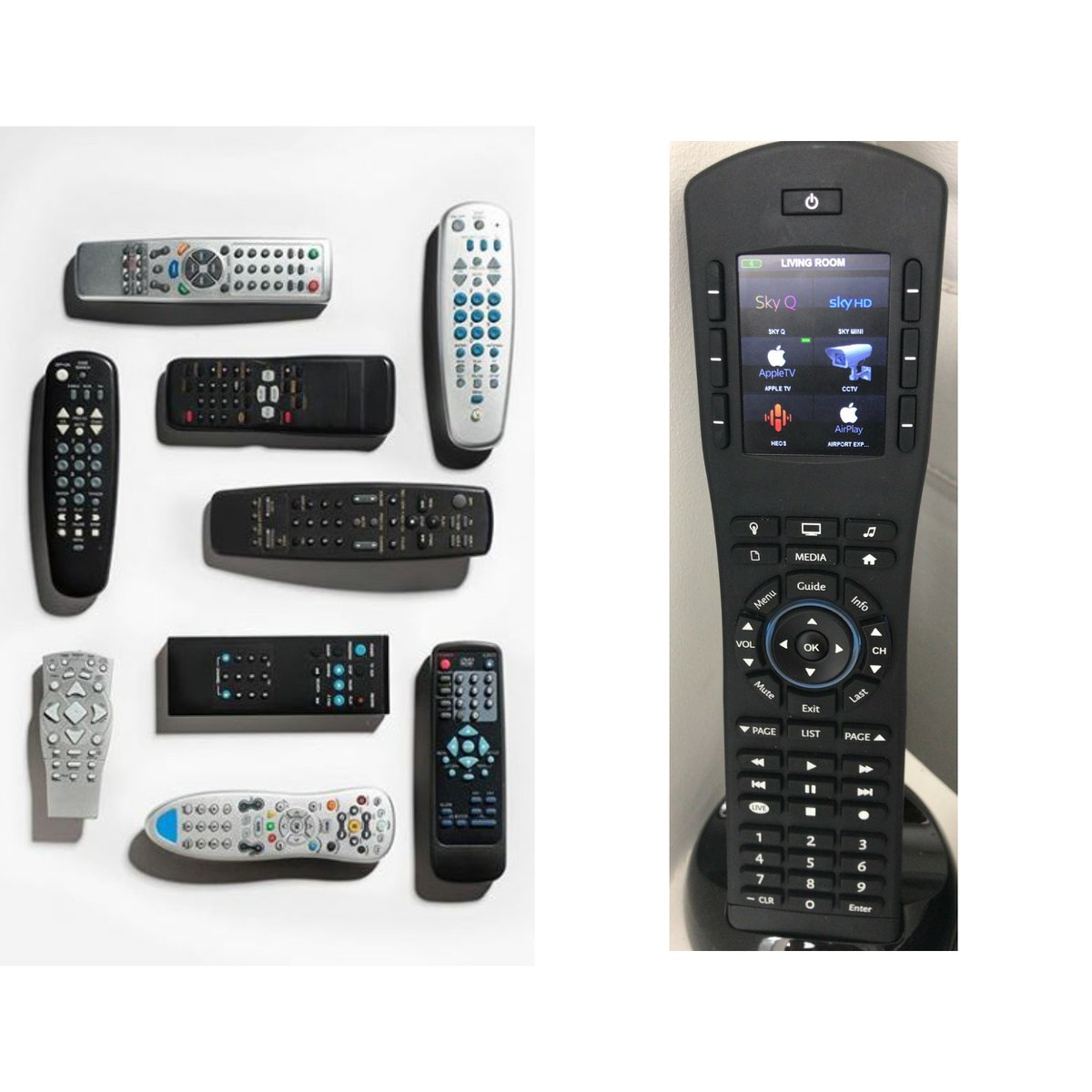 If all this remote clutter looks familiar, it's time to get a smart solution and integrate all your systems onto one easy to use interface
Contact us today, it’s the smart thing to do
#buildit #smarthome #avtweeps #smarthometechnologysmartheatingsystem#smarthome#luxuryhomes