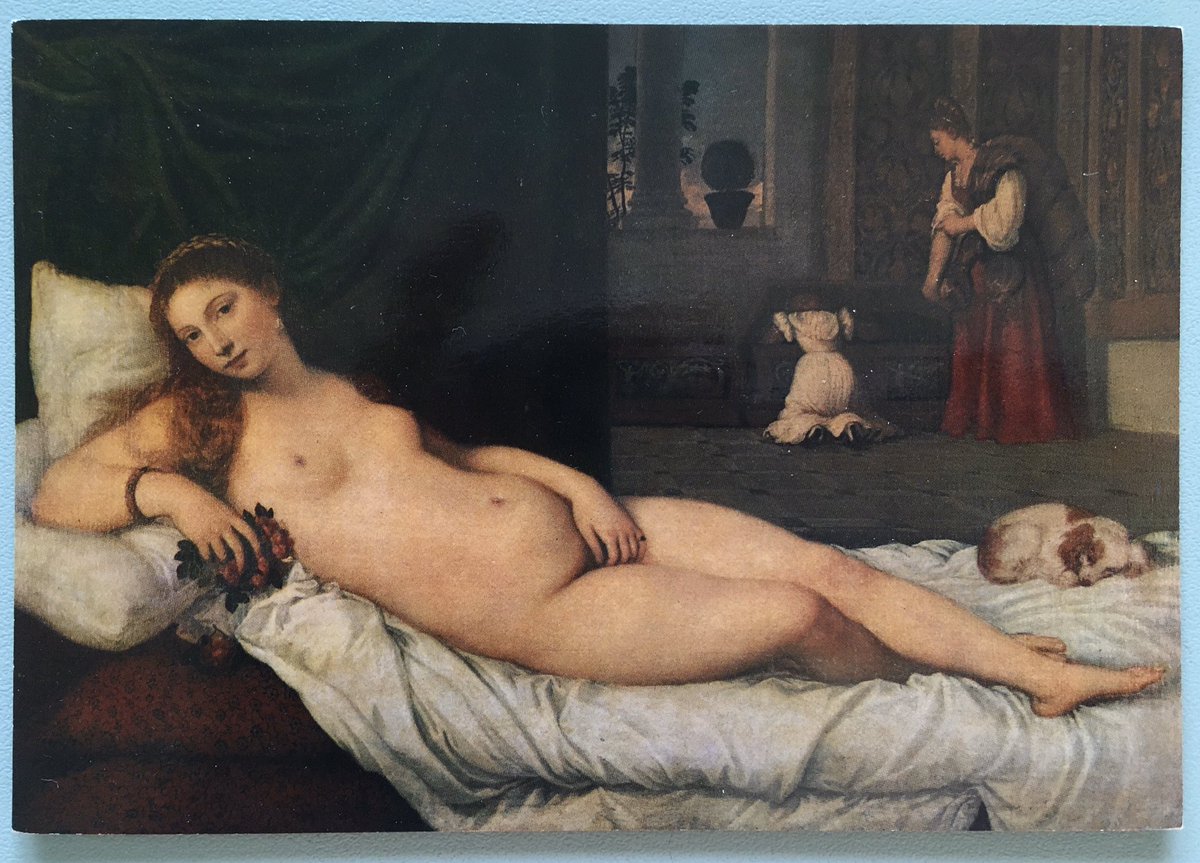 And another postcard of another Venus, by Tiziano, in the Uffizi.