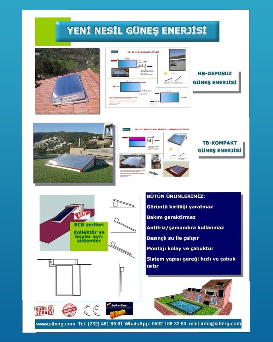 YENİ NESİL GÜNEŞ ENERJİSİ
Üretici firmadan İzmir ve İlçelerine montajlı satışta cazip fiyatlar
siberg.com
#kemalpaşagüneşenerjisi
#urlagüneşenerjisi
#çeşmegüneşenerjisi
#foçagüneşenerjisi
#çandarlıgüneşenerjisi
#seferihisargüneşenerji
#güzelbahçegüneşenerjisimir