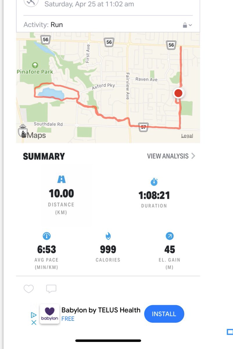 Completed my second virtual race <a href="/ForestCityRaces/">ForestCityRoadRaces</a> on this beauty day #Indigenousrunningclub #fcrr