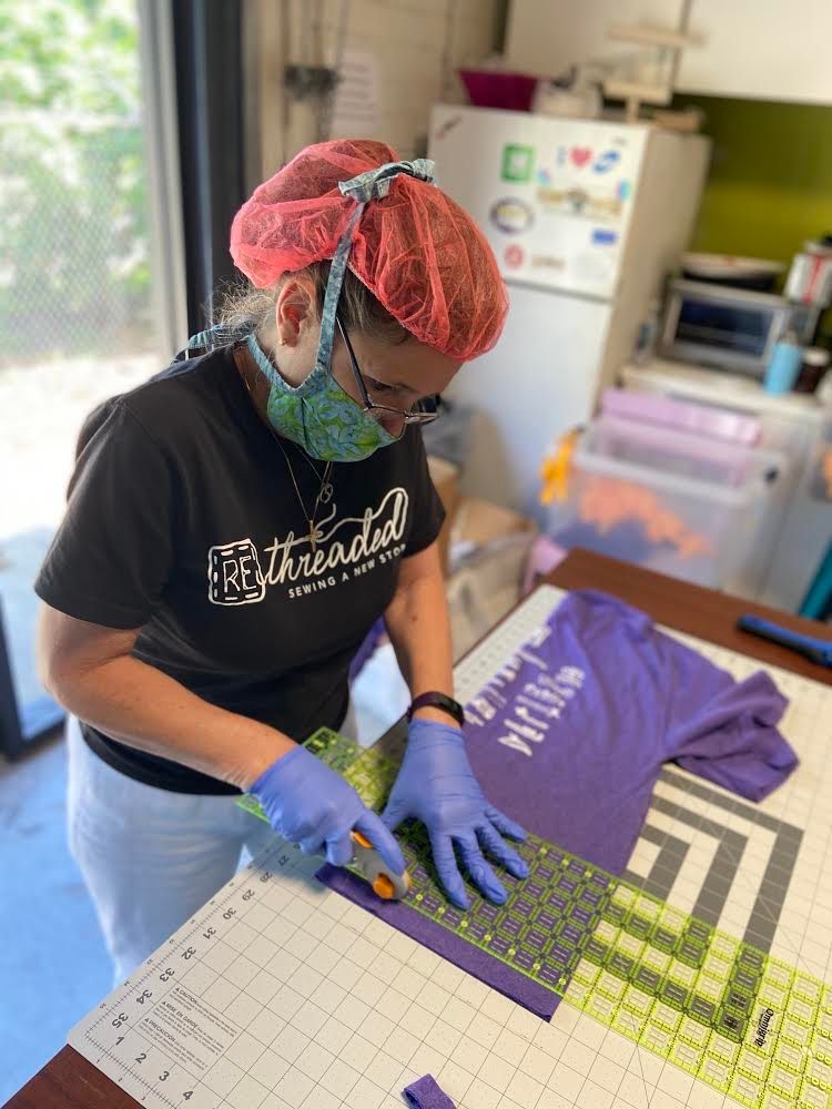 The CDC recommends wearing a mask to help slow the spread of #COVID19, and <a href="/RethreadedInc/">Rethreaded Inc</a> has shifted their business model to produce masks that are available for $5 each. Help your employees return to work safely and email info@rethreaded.com for more information!