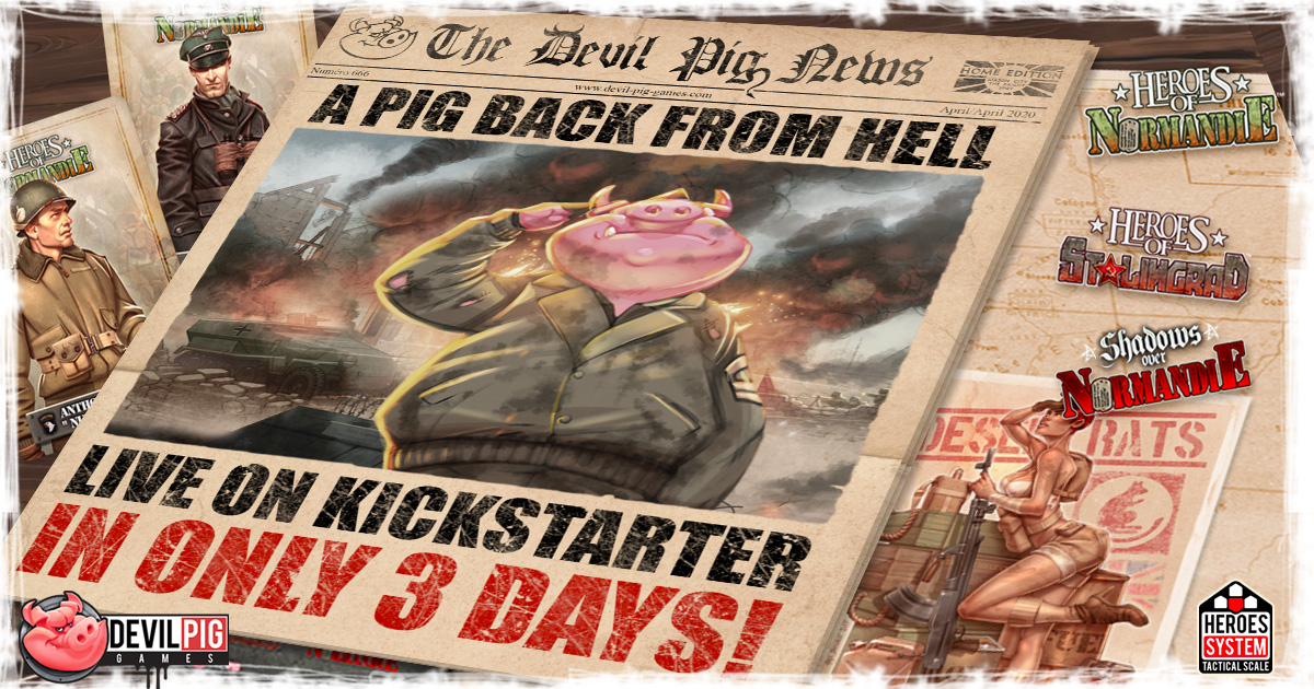 Devil_Pig_Games's tweet photo. A #PigBackFromHell sera en ligne sur #Kickstarter dans seulement 3 jours !
Ne loupez pas le lancement soldat en vous abonnant à la page de la campagne :
👉 https://t.co/4qLXUQm02D
De nouveaux scénarios et 4 decks V2.0 pour upgrader les wargames les plus célèbres de #DevilPig ! https://t.co/HeTwXRCa4P