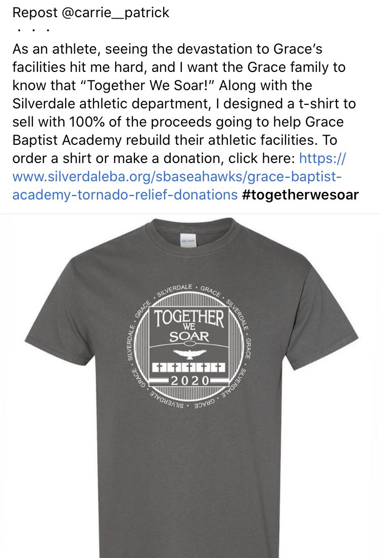 SBASeahawks's tweet photo. This is what community is all about. Neighbors helping neighbors! Check out what one of our senior athletes had the idea to do, and come alongside her as our students lead out in helping Grace Baptist Academy to rebuild! Order and donate: https://t.co/mf3a48r1Gx #togetherwesoar https://t.co/MvCKcAtN3P