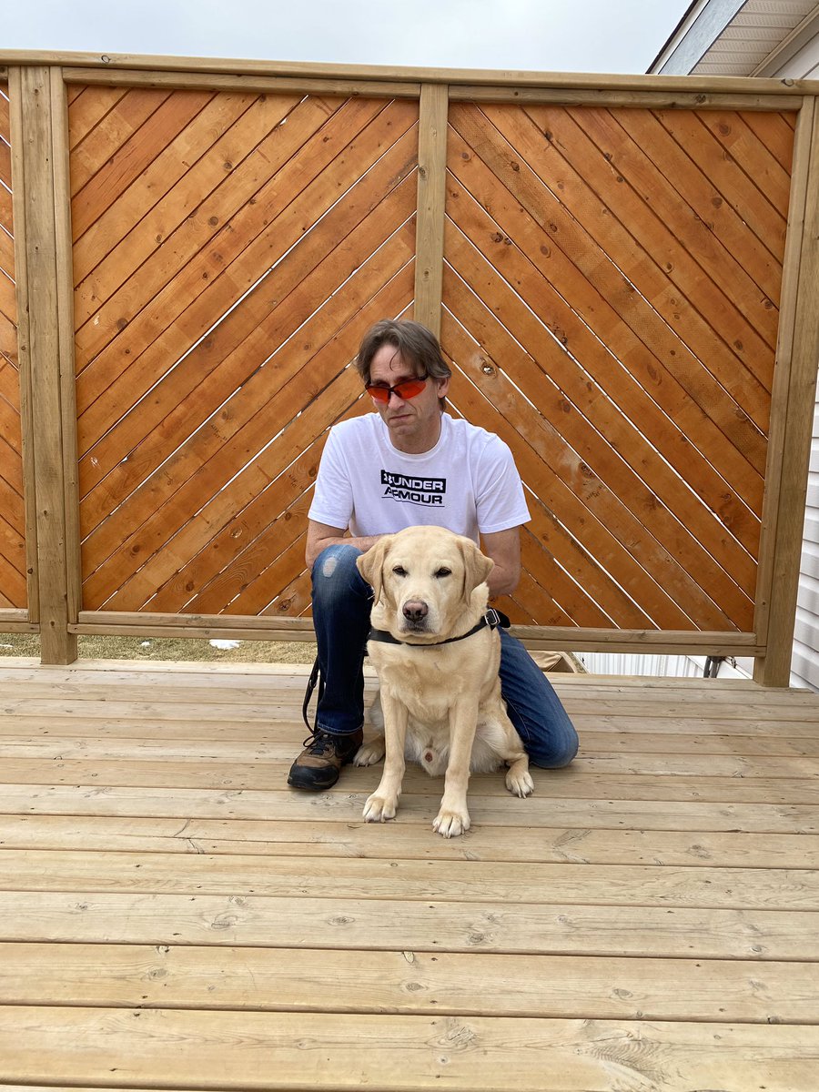 Gary With Quester On  A Deck