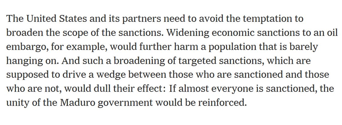 5) You are so low-integrity that quote my NYT article out of context as if to say I gave a blanket call for deepening sanctions. Scroll up to the previous paragraph in that article and you will see this: