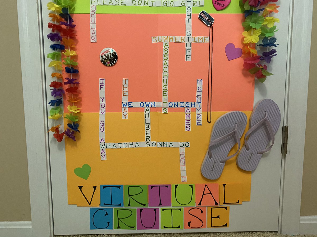 shannj77's tweet photo. I’ve never had the opportunity to cruise, but after taking my daughter to her 1st concert in 2019, it was so much fun getting #quarantinecreative with her. #NKOTBDoorDecoration #NKOTBVirtualCruise https://t.co/0fjc9uSN4E