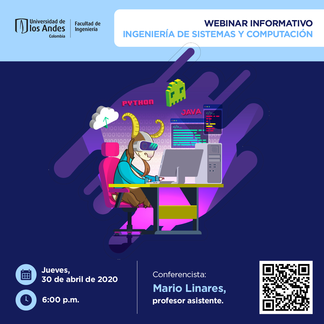 DISCuniandes's tweet photo. ¿Conoces a alguien que quiera estudiar Ingeniería de Sistemas y Computación en @Uniandes?
Etiquétal@ para que no se pierda la charla informativa este 30 de abril a las 6:00 p.m. 
L@s esperamos en --> https://t.co/l8m4yOhdjP
#ComunidadDISC https://t.co/4hkbohN1rk
