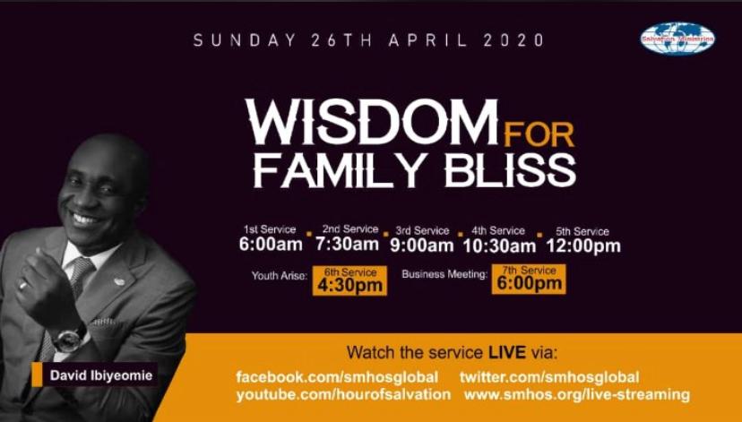 DavidIbiyeomie's tweet photo. Marriage and family life can be blissful if you are equipped with God's wisdom. Kindly join us online for Wisdom for Family Bliss.
#wisdom
#DistantButClose https://t.co/ll5wFi7BQf