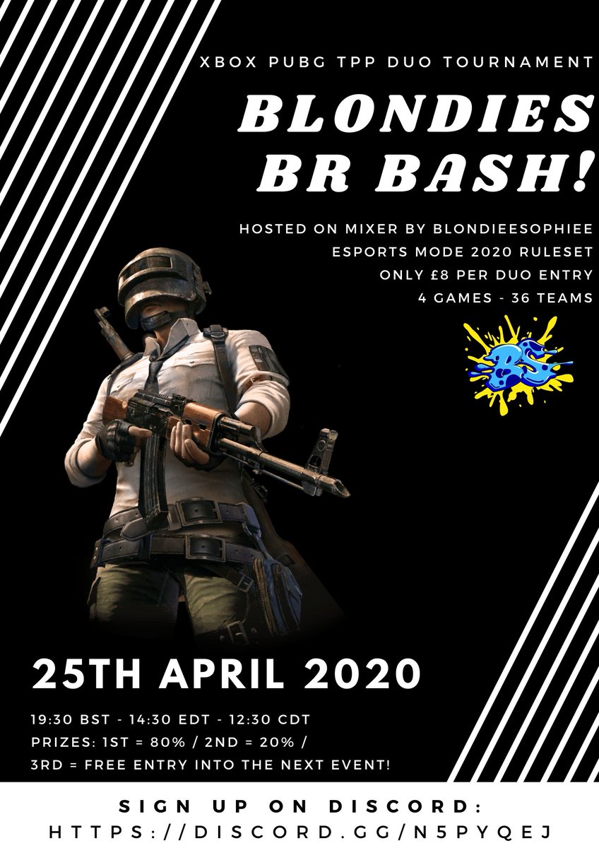 TeamInvictaa's tweet image. There is only a few hours left to sign up for @BlondieeSophiee BR BASH!! 

Make sure you are in the discord and sign up and see if you can be the best duo! 🔥😎

discord.gg/59YafK