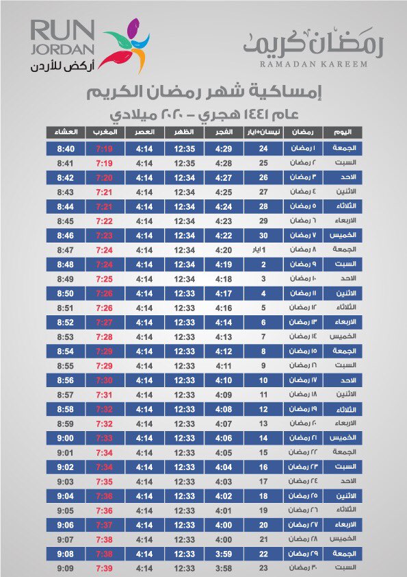 RunJoOfficial's tweet image. إمساكية شهر رمضان المبارك 🌙
تقبل الله طاعاتكم 
#أركض_للأردن #خليك_بالبيت #رمضان_كريم 
#RunJordan