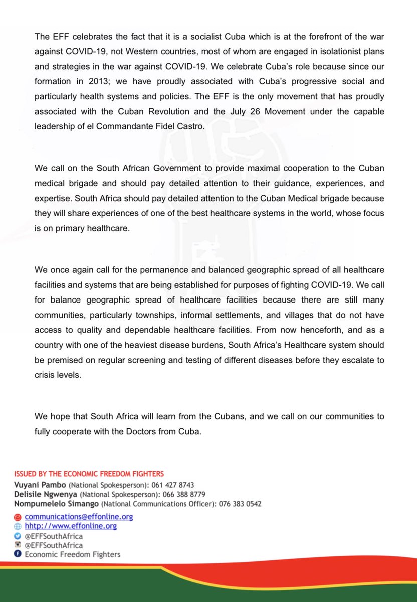 Economic Freedom Fighters tweet media
