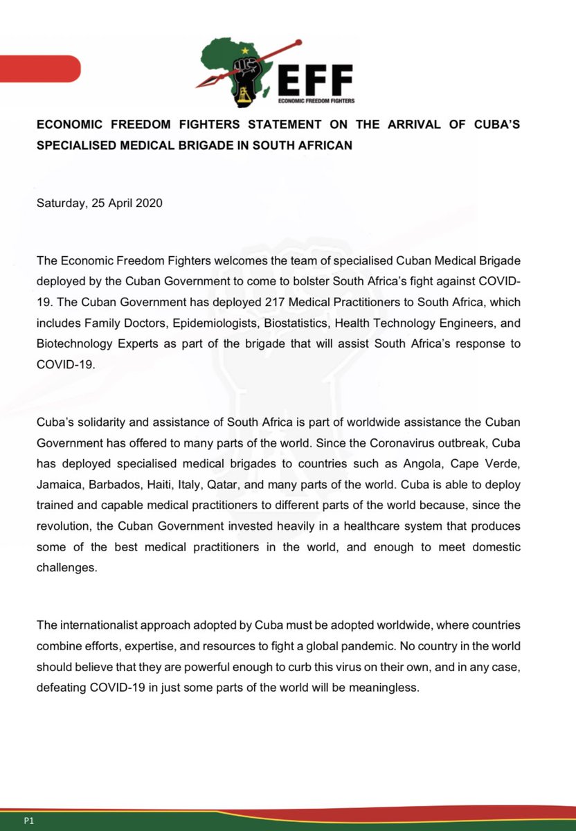Economic Freedom Fighters tweet media
