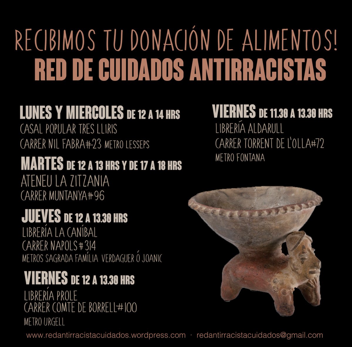 RED DE CUIDADOS ANTIRRACISTAS ✊🏾🖤🏠🌿🌈
🍅 Actualizamos los puntos de recogida de donaciones de alimentos!facebook.com/redcuidadosbar…