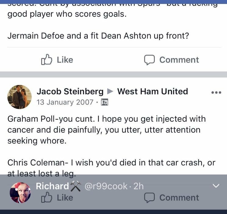 ClaretBluBlood's tweet photo. A throw back to Jacob Steinberg showing his true colours back in the day.....

Didn't have anything to say when confronted, funny that......

Not sure if Lampard ever saw this if he's been in his company at an interview...... https://t.co/inQ8H8eNE9