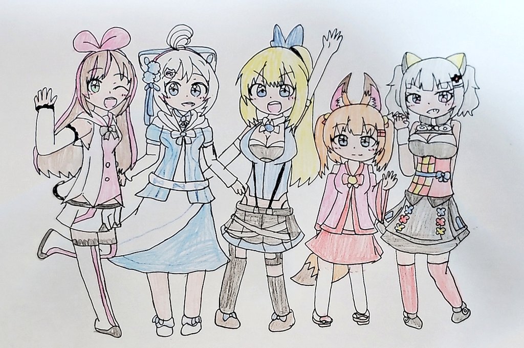 凄い四天王の集合イラストを不定期だけどよく描いてるからもうそろそろ私といえばVtuber四天王みたいなことないでしょうか?…え?ない? 