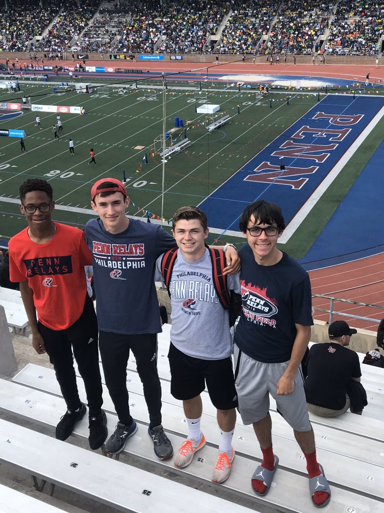 WTBoysTrack's tweet photo. In honor of the last day of the historic Penn Relays that would be happening today-here is our 4x400 team from 2018 who had great day of competition running 3:29.42 at our countryโs biggest Track/ Field Showcase- #TwpTrackPride #MissingTrack #FlashBackPennRelays ๐๐ฟโโ๏ธ๐๐ปโโ๏ธ https://t.co/YVtrZVnicu