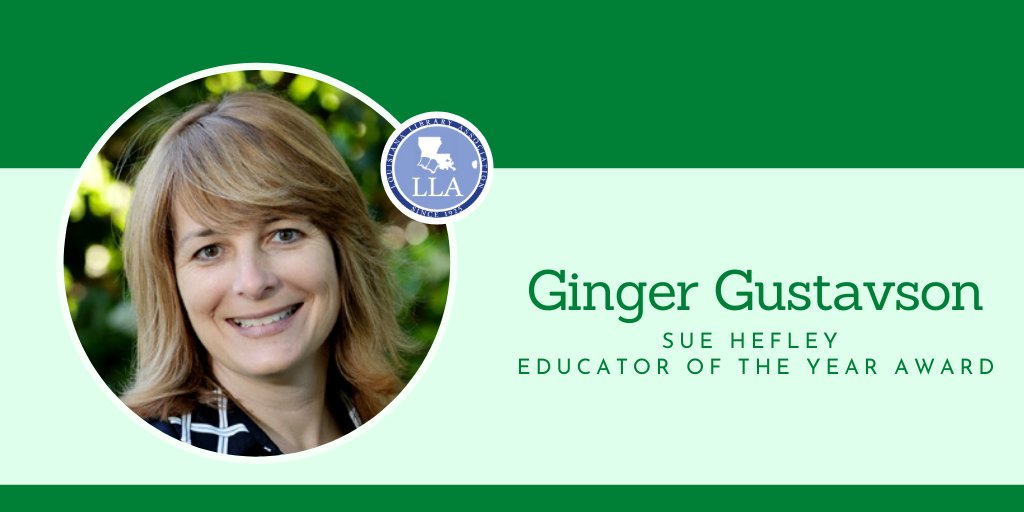 LLAOffice's tweet photo. The Sue Hefley Educator of the Year goes to Captain Shreve High School Principal Ginger Gustavson. Congratulations Gators!

@CSHSGators
#NationalSchoolLibraryMonth
#FindtheLibraryatYourPlace 
#LibrariesTransform 
#LouisianaLibraries 
#LibrariesFromHome https://t.co/NRUMRoYRhl