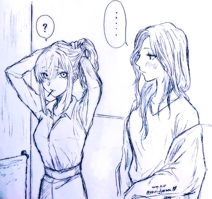 ちょっと、黙って隣に立ってどうしたの?

(どうか巴さんの視線と表情で心中お察しください)

#にじさんじ性癖コンビ
#いらすこや
#巴絵 