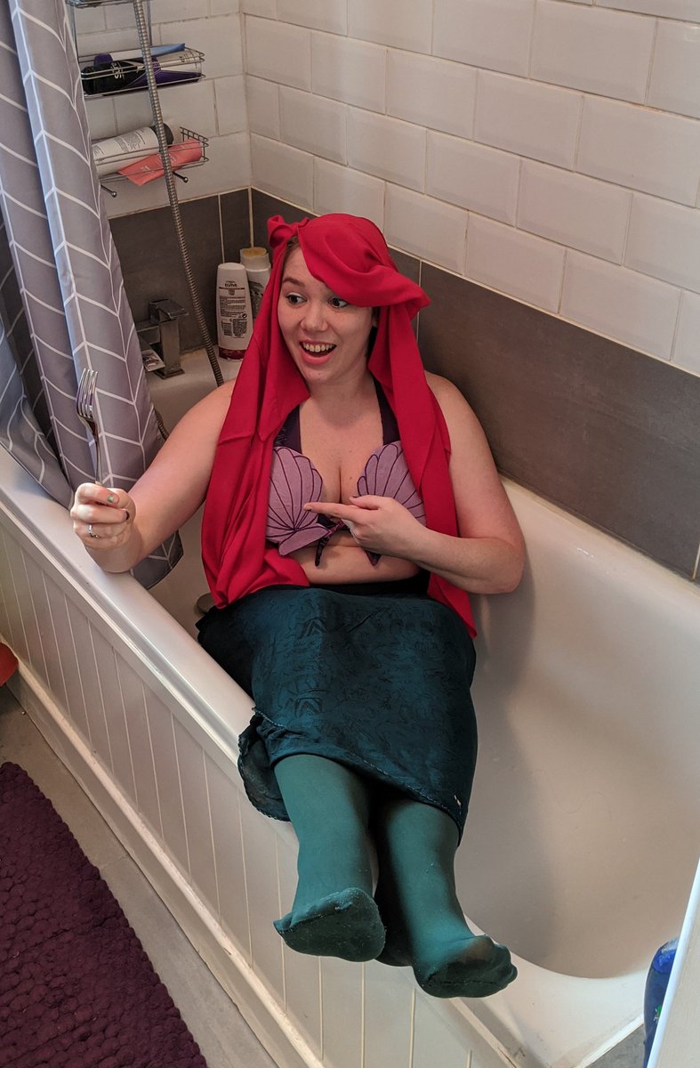 Next in my 26 costumes in two days  #TwoPointSixChallenge The Little Mermaid! And she's found a fork!  https://uk.virginmoneygiving.com/RebeccaCooney2 All slots are now full! But if you're enjoying watching me look daft, feel free toanyway x