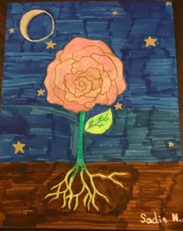 AustinPTA's tweet photo. Springtime, art by 6th-grader Sadie N. @Ohenryms @ohepta; All @AustinISD students are encouraged to enter the Weekly ARTS Contest from @AustinPTA find more details about our next theme 'Adventure' and how to enter https://t.co/6MNGJOpCKP https://t.co/iCN8fXvECq