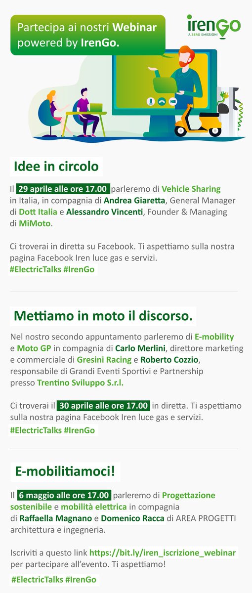 Mario N. (@m_nicotera) on Twitter photo Mercoledì 29 aprile partono gli #ElectricTalks #IrenGO per parlare di mobilità sostenibile in maniera divertente ma sempre professionale. In diretta sulla pagina Facebook <a href="/Irenlucegas/">Iren luce gas e servizi</a> Mercoledì 29 aprile partono gli #ElectricTalks #IrenGO per parlare di mobilità sostenibile in maniera divertente ma sempre professionale. In diretta sulla pagina Facebook <a href="/Irenlucegas/">Iren luce gas e servizi</a>