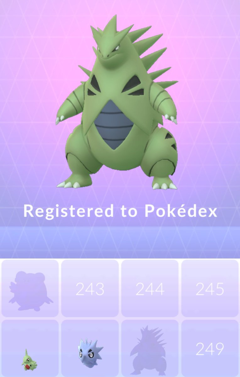 IDontGetTweeter's tweet image. speaking of pokego 
YOU CAN CATCH THESE !!!? IN THE WILD???????? EXCUSE ME 

I LOST MY FUCKING MIN D (when I  caught it a couple weeks ago, Tyranitar is one of my fave pokemon SO-)