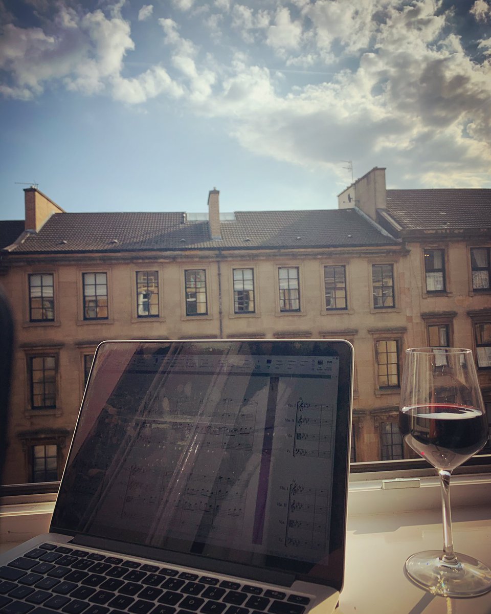Practising, composing & arranging. Only improved by catching some windowsill rays on my make shift balcony, excellent wine, in the sun! ☀️ #viola #phdlife #newtunes #stringquartet #violasintrad #folkviola #practiceasresearch #ifaseagullfliesinmawindowiwillscream