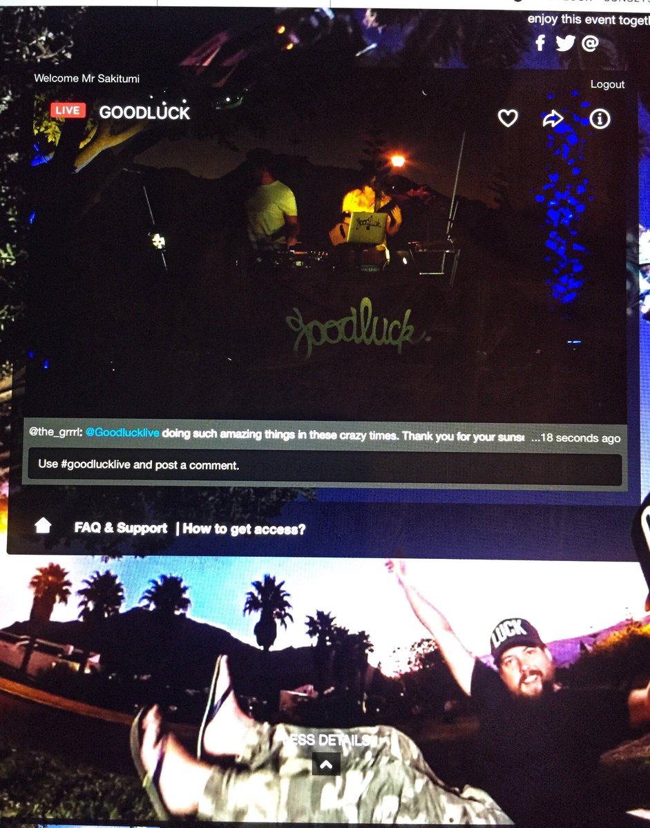 #goodlucklive ... sounding ⚡️⚡️⚡️<a href="/the_grrrl/">the_grrrl</a> and I each purchased our tickets to support you and your livestream cause 🙌