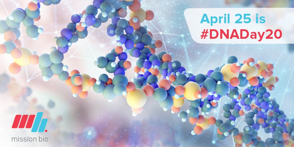 MissionBio's tweet photo. Celebrate #DNADay20 with us. Enter our DNA celebration t-shirt giveaway
https://t.co/05d4XDZu3H https://t.co/tPuLb6JMng