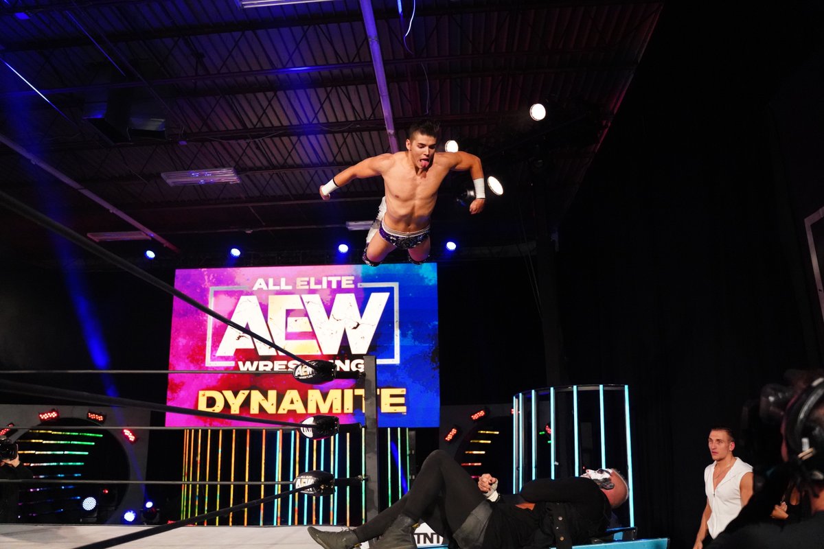 AEWonTV's tweet photo. Is @sammyguevara's tongue never not out? https://t.co/EKpkn17oD5