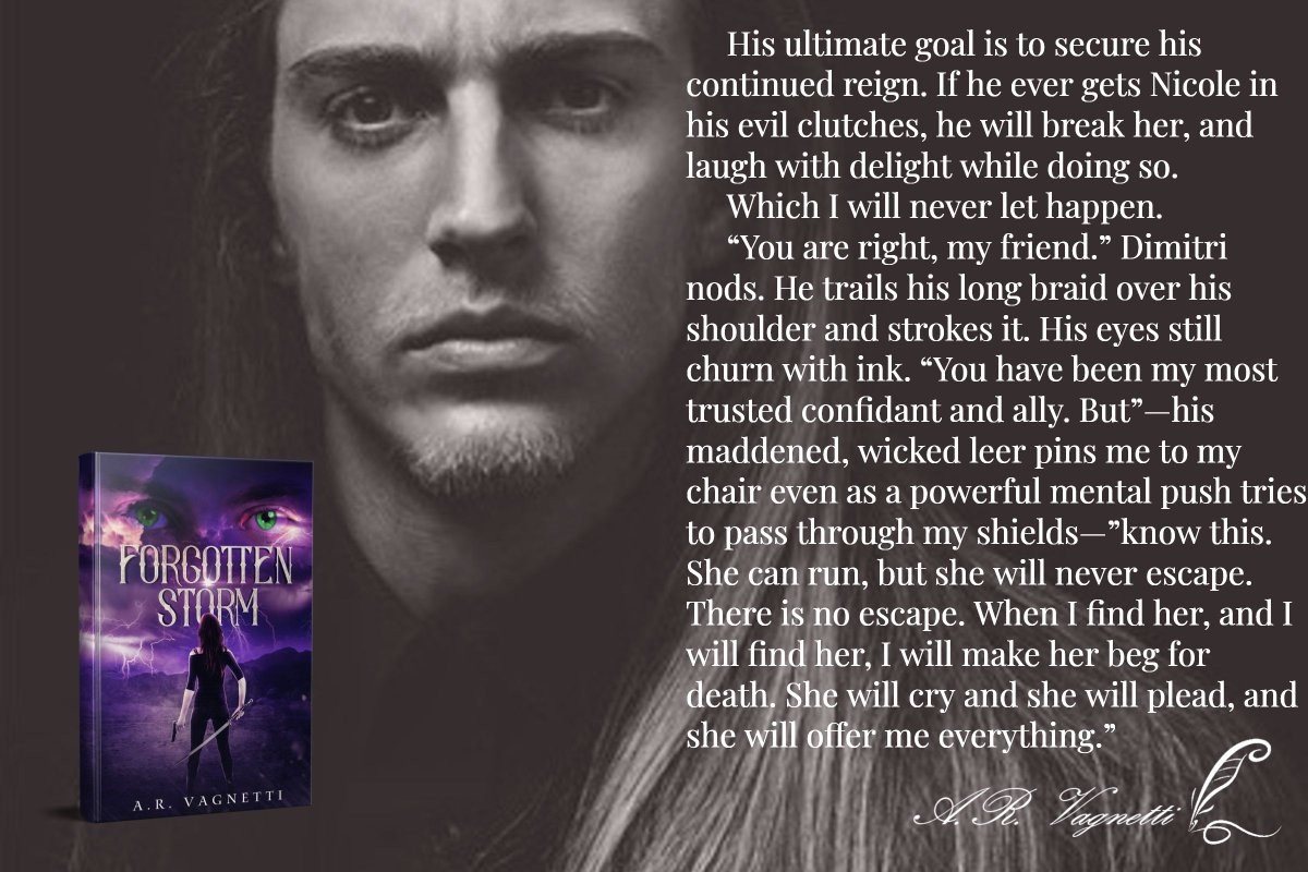 ARVagnetti's tweet photo. Dimitri trails his braid over his shoulder. The wicked leer pins me to my chair "She can run, but she will never escape. When I find her, she will beg for death. She will cry & she will plead, & she will offer me everything.” #BadWordSat #ForgottenStorm
👉 https://t.co/NIXdvmBXbO https://t.co/6xFPcvAVhN