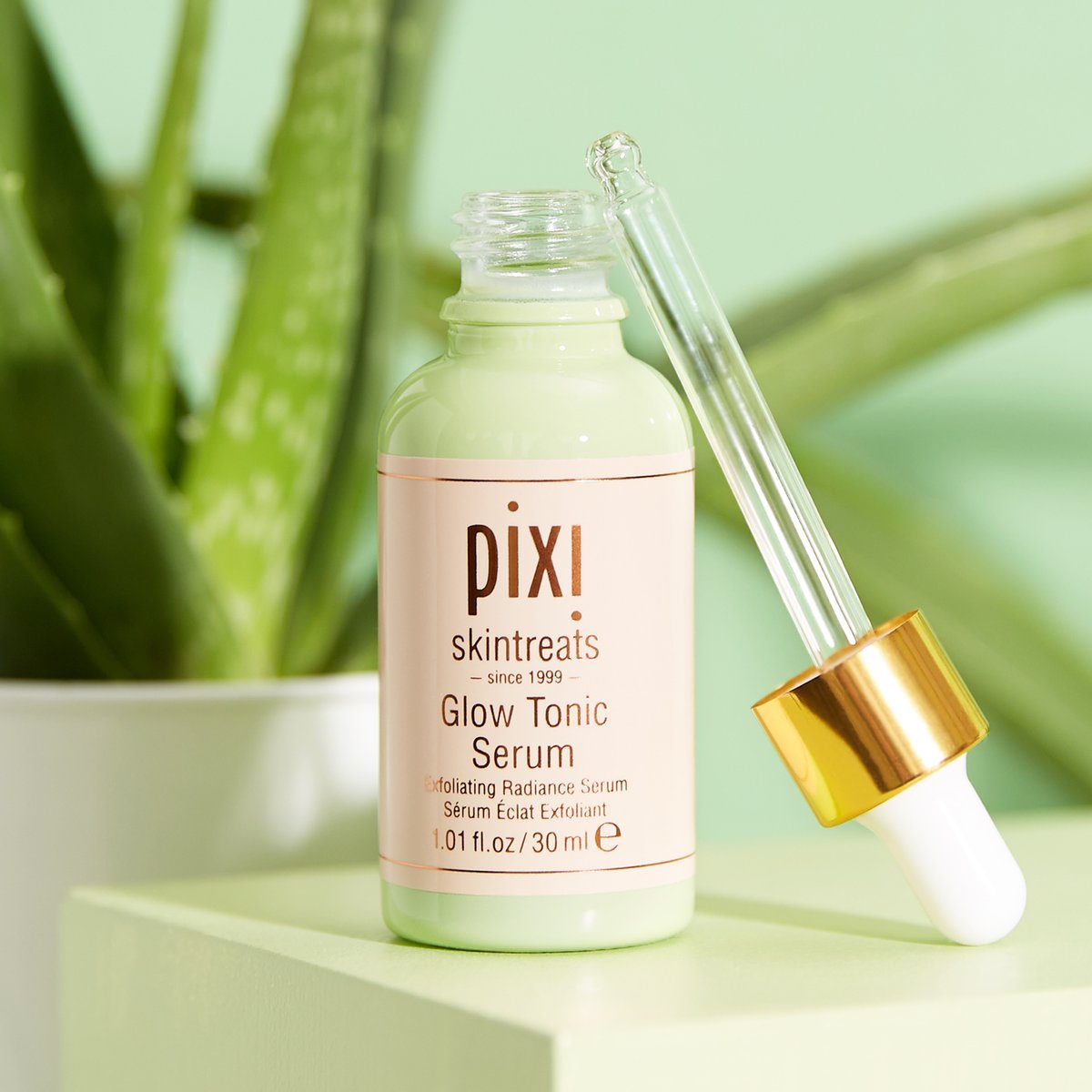 Soften &amp; refine your skin with Glow Tonic Serum! Just 2-3 drops of this radiance-enhancing serum will help you to renew your #PixiGlow! 🌟 #PixiBeauty #Skintreats