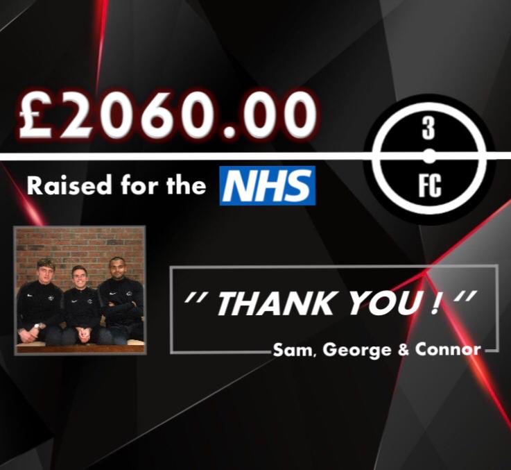 Once again we would like to thank everyone who donated to raise money for the <a href="/NHSuk/">NHS</a>🔵⚪️

As an academy we are proud of this fantastic achievement🔴⚫️

Sam, George, Connor