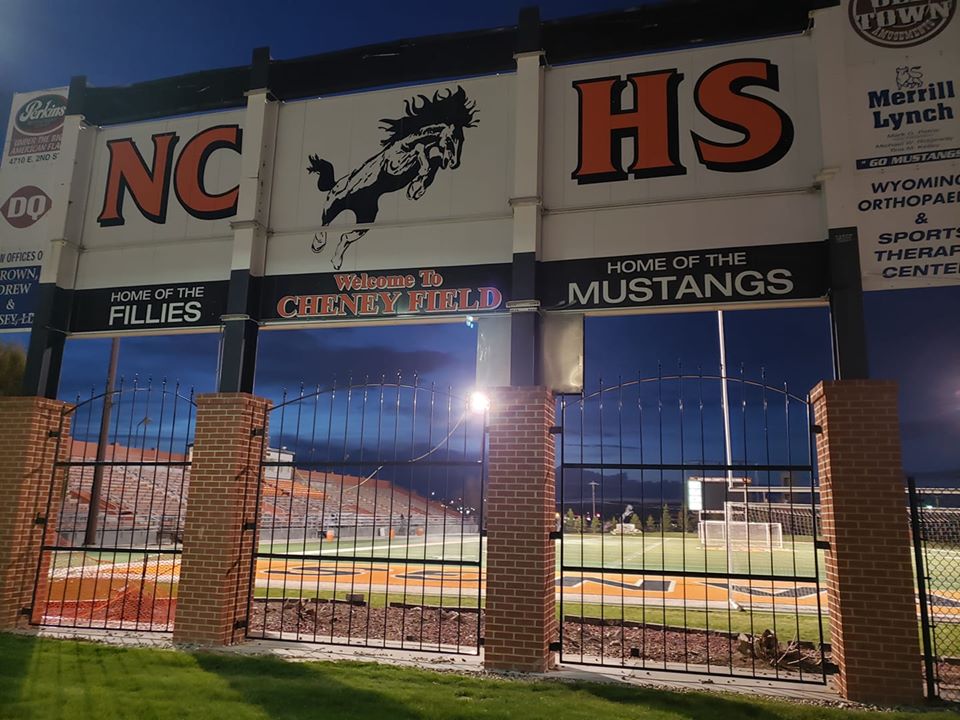 NatronaBooster's tweet photo. Last night's #BeTheLightWY at NCHS was #natronastrong. Great seeing the parade of honking cars drive around the stadium #WeAreNatrona @WHSAA_307 https://t.co/prTHEP9osV