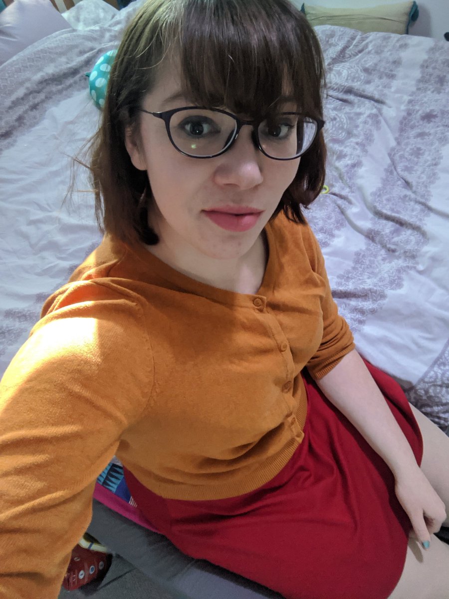 So, those are my actual glasses and I have turned up in the office looking like Velma a couple of times by accident. Also I lost my glasses twice while getting changed into this one. Spooky, huh?Thanks to  @NatashaAbramson for the suggestion and donation 