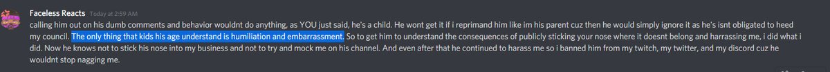 No, publicly embrassing and humiliating a child for his appearance (and showing a picture of the child) is not a suitable way to handle annoying twitch chat comments.This is digusting behaviour by an adult in any setting.