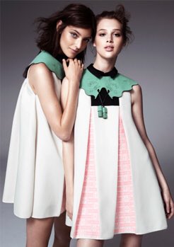 while at school, she won the H&M Design Award in 2013, and designed a nine-piece, 1960s mod-inspired collection for the brand
