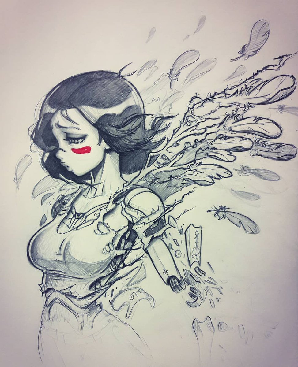 My drawing from the very short video 😊 Kishiro's work still remains as a big inspiration to me and many others, and the live action film honors his creation. See for yourself why so many fans are passionate about the movie and the world Yukito Kishiro created. #WatchAlita