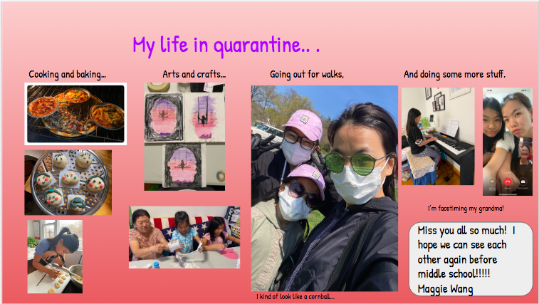 ps159q's tweet photo. This week, 324 &amp; 321 shared collages of their "Lives in Quarantine"! Though we cannot share our stories in person, it was great to be able to see what our 5th graders have been doing during this time! Check out what 321's been up to! @A_Principal159Q @PS159_Q https://t.co/J51ILxJmE4
