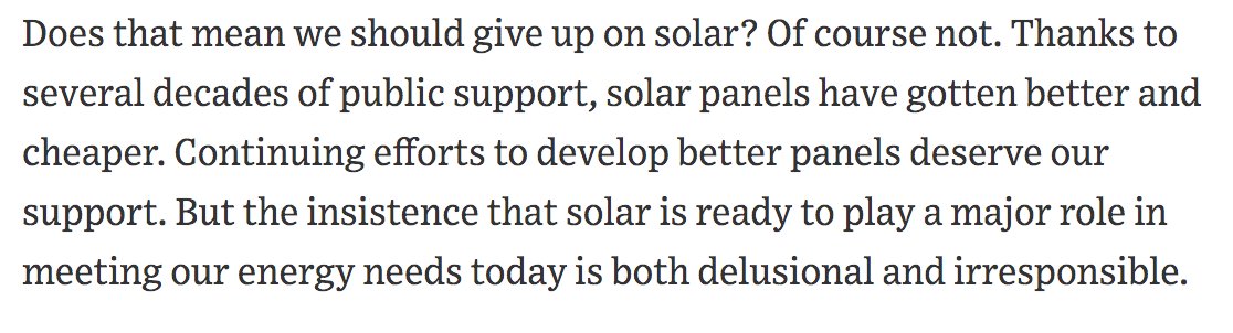 12. Note also that we did NOT argue that this meant we should cease policy support for solar. To contrary, Michael and I argued in  @WSJ that falling costs of solar panels was a public policy success story that should be continued!!!  https://www.wsj.com/articles/SB10001424127887323716304578482663491426312