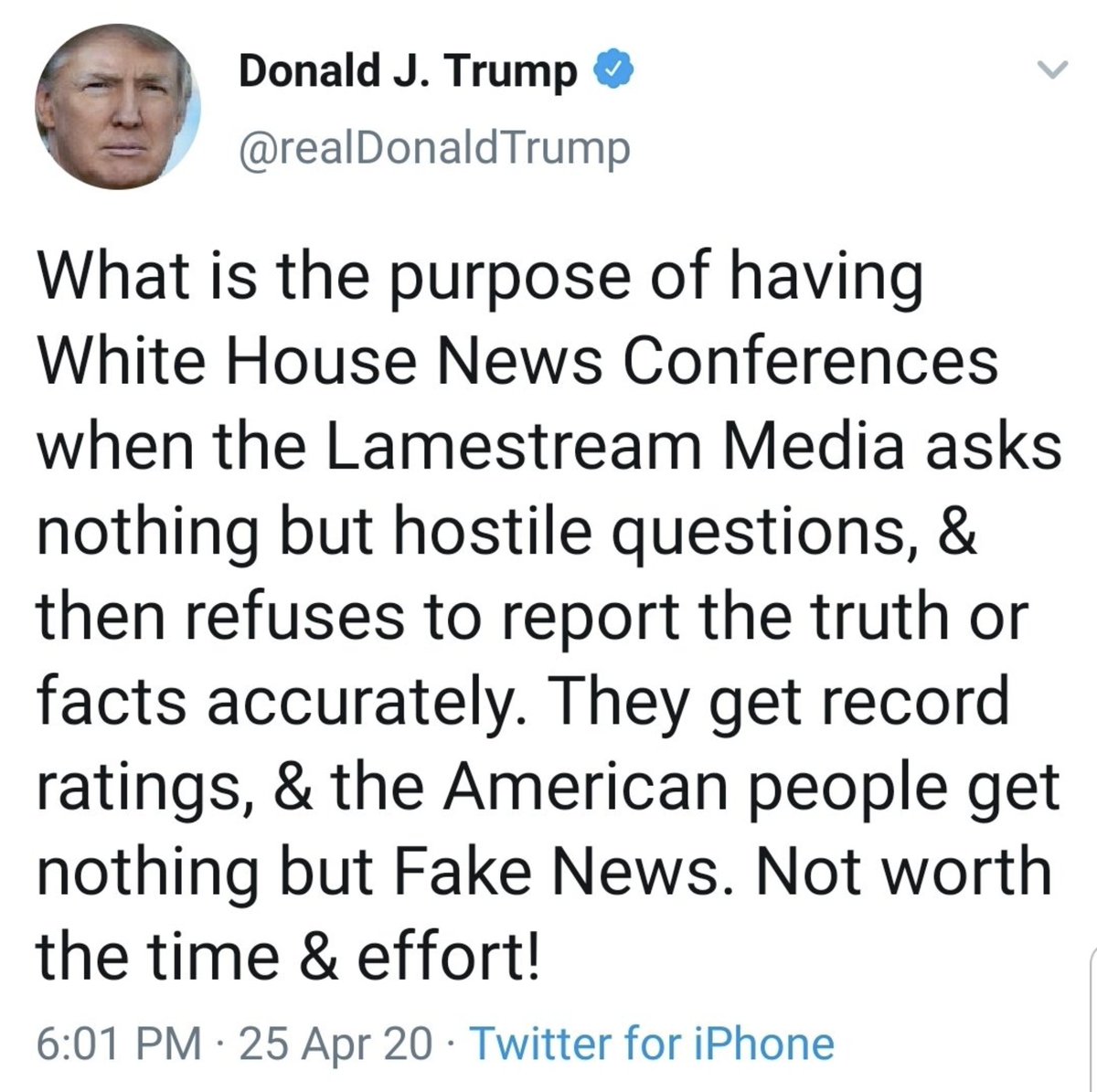 Looks like Trump knows that  #TrumpPressBriefing were a fiasco for him.During his work day (watching cable news, mostly) he doesn't think about how to control the virus.His goal is to control the narrative, to appear successful. It's just about winning and power.H/t  @JoZPina