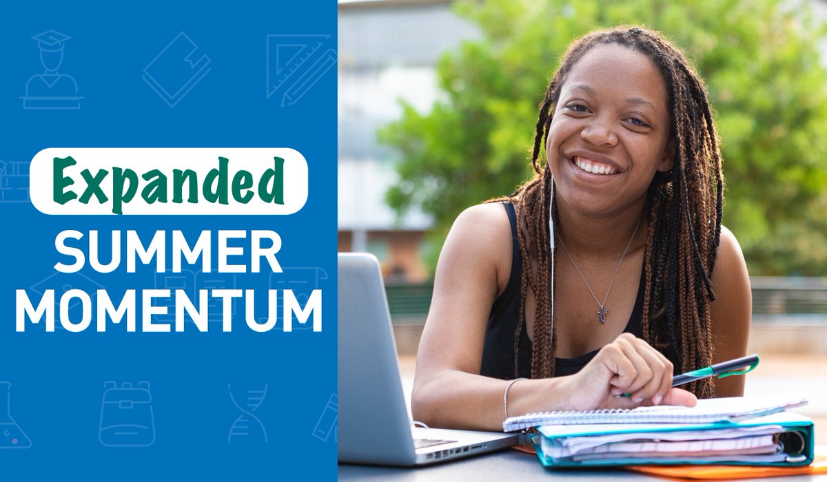 Announced within our #KeepLearningPlan, an Expanded Summer Momentum Plan is offered for Summer 2020 to save eligible students time and money! More than 15,500 students stand to benefit from this program, an additional $6 million investment.

Learn more ➡️ bit.ly/2RZO0R1
