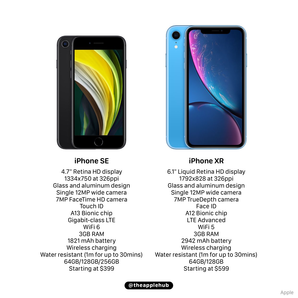 Apple Hub on X: "iPhone SE and iPhone XR comparison. Which one is the  better value? https://t.co/Z7HehvJflf" / X