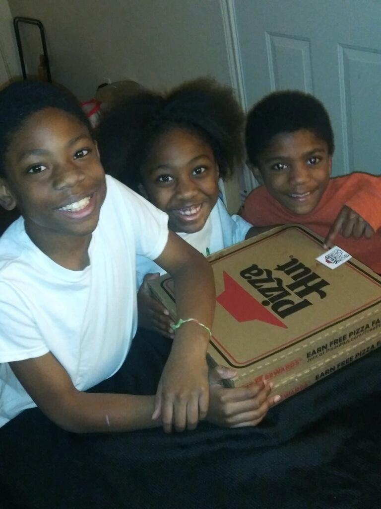 3 students won the free pizza home delivery for lesson participation &amp; perseverance. This is a little easier with + reinforcment. At Home Learning can be a challenge, but these 3 students &amp; teachers have figured it out. Thanks Mr. Graham for your creative ways of encouragement.